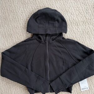 NWT lululemon athletica Black Cropped Zip-Up Hooded Sweatshirt